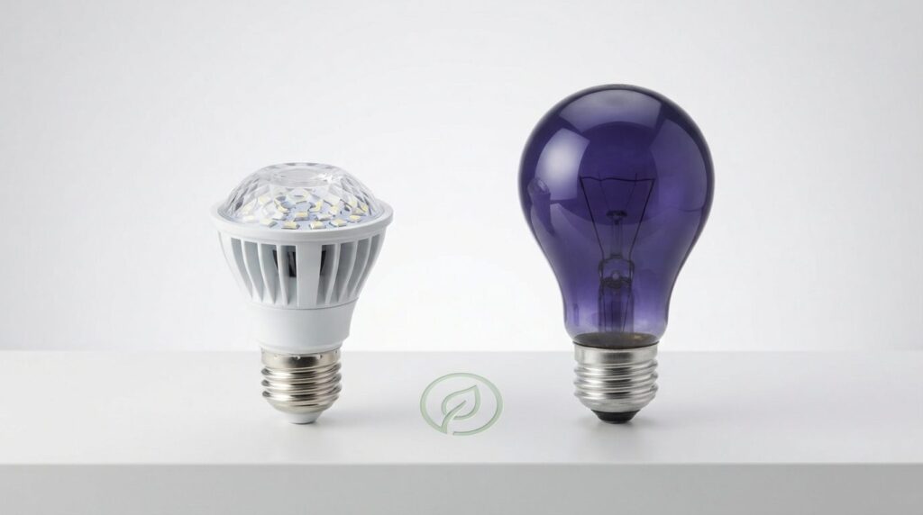 Close-up product shot of a compact energy-efficient UV LED b
